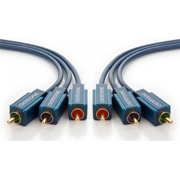 Kabel Clicktronic RCA (Cinch) x3 - RCA (Cinch) x3 3m granatowy (JAB-1339042)