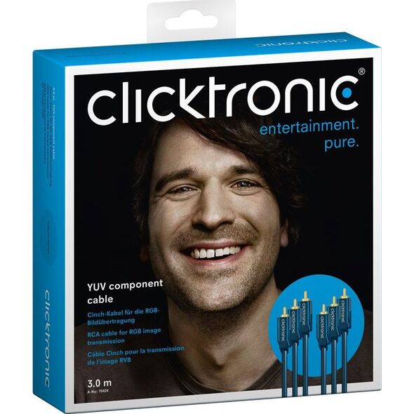 Kabel Clicktronic RCA (Cinch) x3 - RCA (Cinch) x3 3m granatowy (JAB-1339042)