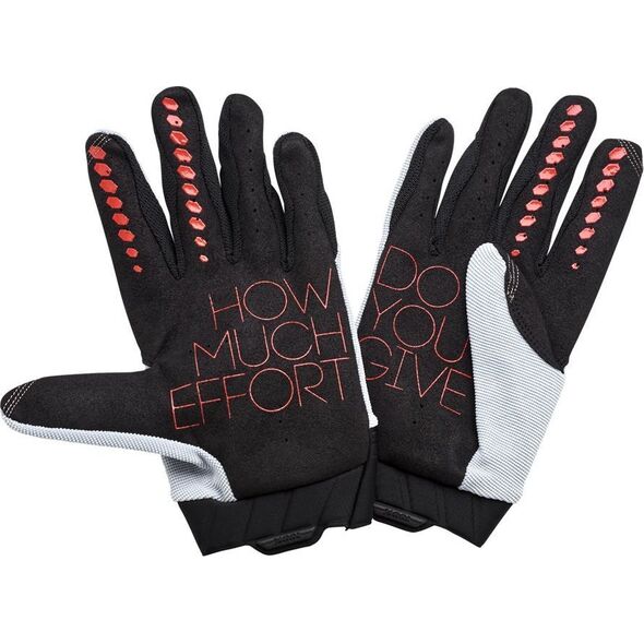 100% Rękawiczki 100% GEOMATIC Gloves Grey/Racer Red - M (długość dłoni 187-193 mm) (NEW 2022)