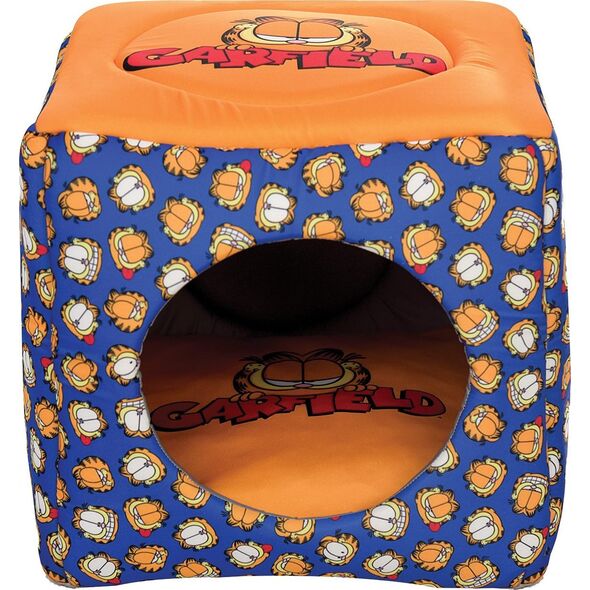 Garfield Legowisko dla kota domek, pomarańczowo-niebieskie, 37x37x37cm (GR-6473)