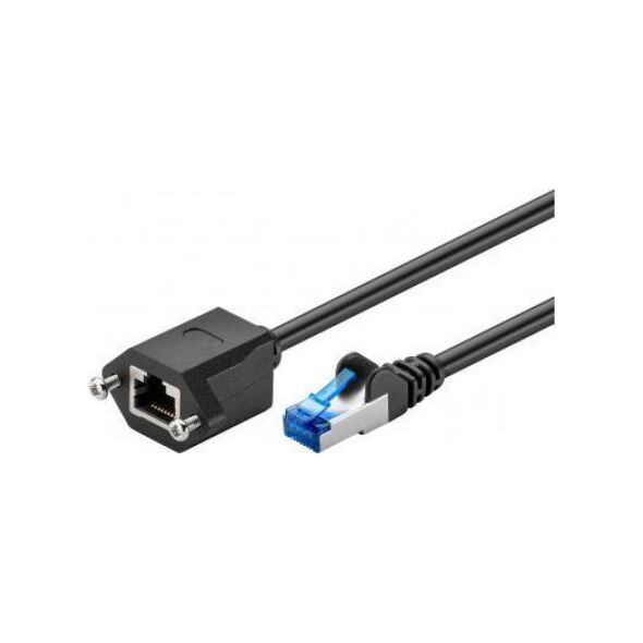 Goobay CAT 6AKabel przedłużającyS/FTP (PiMF), Czarny - Długość kabla 0.5 m