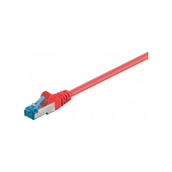 CAT 6AKabel łączący, S/FTP (PiMF), Czerwony - Długość kabla 0.25 m