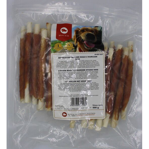 Maced MACED PAŁECZKI WOŁOWE BIAŁE Z KURCZAKIEM 500G PRZYSMAK DLA PSA