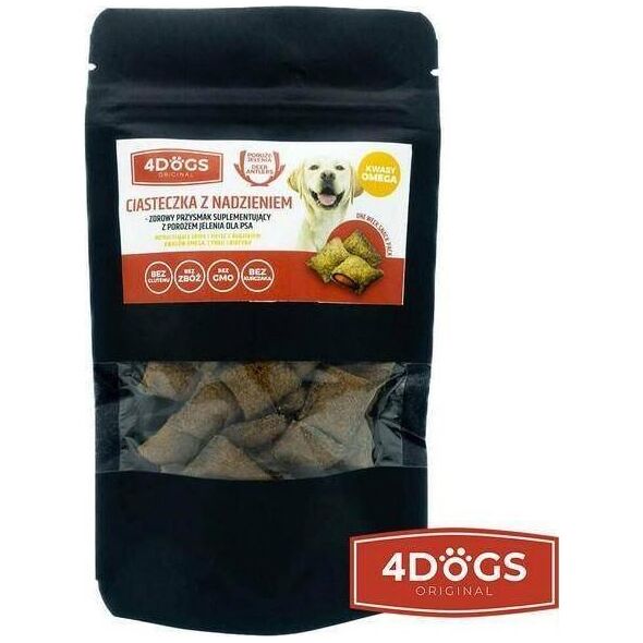 4DOGS Ciasteczka Z Porożem Skóra /Sierść 60g