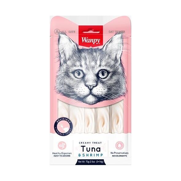 Wanpy Krem z tuńczykiem i krewetkami 70g (5x14g) - WP87109/k