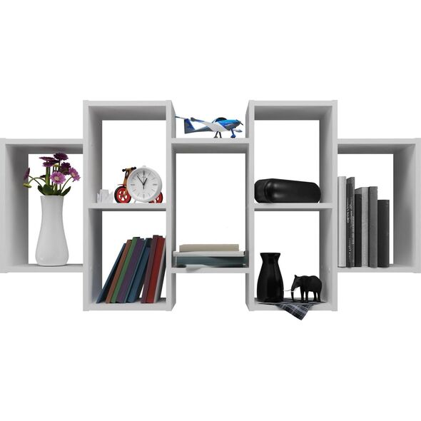 Topeshop REGAŁ WISZĄCY BILBAO 7.0 ŚCIENNY PÓŁKI BIEL MAT