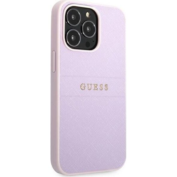Guess Guess GUHCP13LPSASBPU iPhone 13 Pro / 13 6,1" purpurowy/purple Saffiano Hot Stamp & Metal Logo