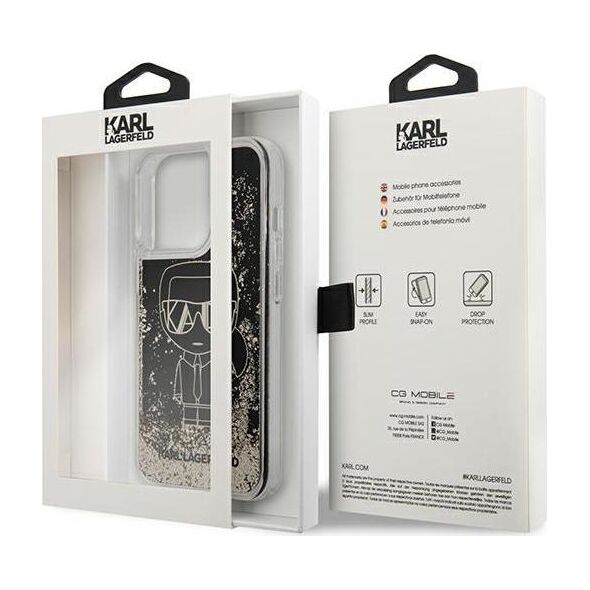 Karl Lagerfeld Karl Lagerfeld KLHCP13XLGGKBK iPhone 13 Pro Max 6,7" czarny/black hardcase Liquid Glitter Gatsby