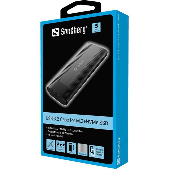 Kieszeń Sandberg M.2 PCIe NVMe - USB-C 3.2 Gen 2 (136-39)