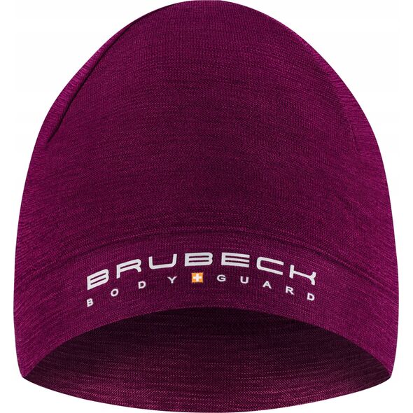 Brubeck HM10180 Czapka wełniana dwuwarstwowa unisex EXTREME WOOL śliwkowy L/XL
