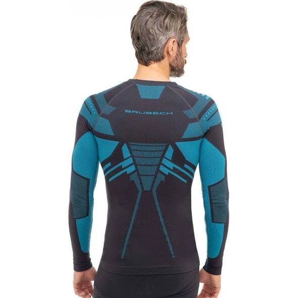 Brubeck LS15700 Bluza męska DRY grafitowy/niebieski M