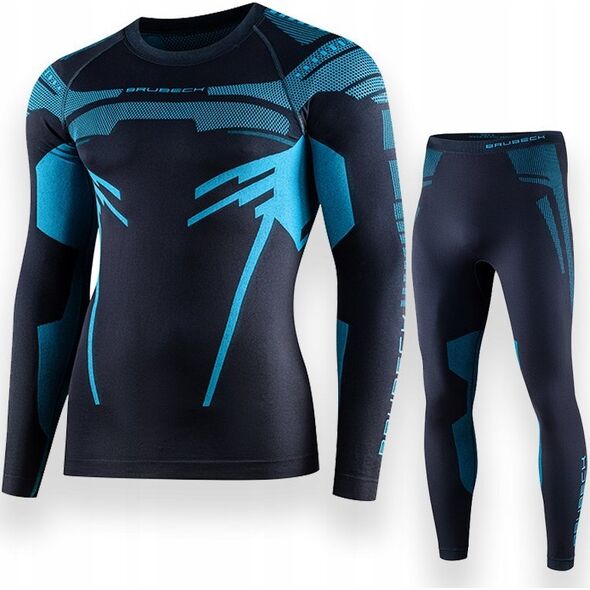 Brubeck LS15700 Bluza męska DRY grafitowy/niebieski XXL