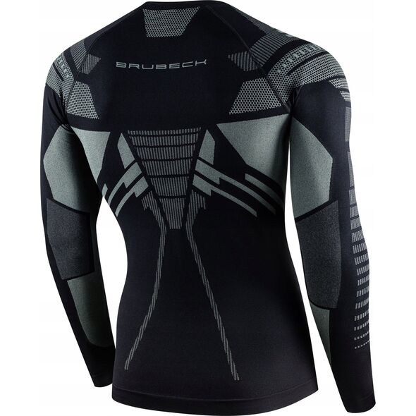 Brubeck LS15700 Bluza męska DRY czarny/grafitowy S