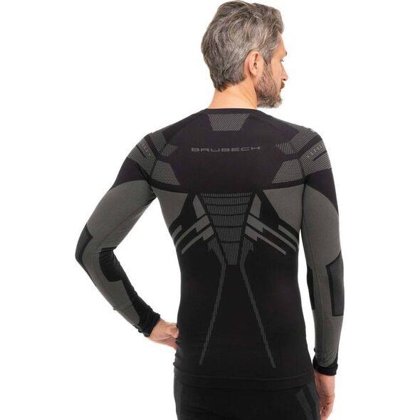 Brubeck LS15700 Bluza męska DRY czarny/grafitowy XL