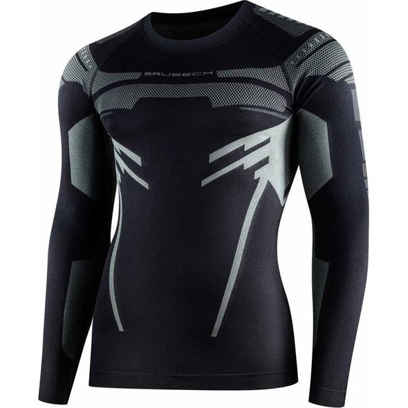 Brubeck LS15700 Bluza męska DRY czarny/grafitowy M