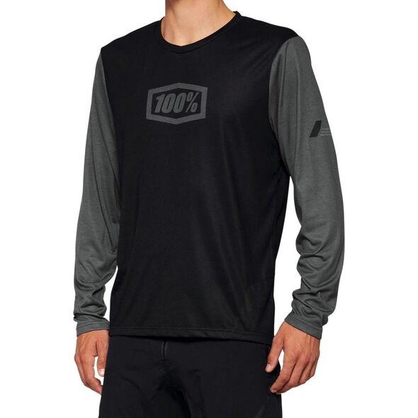 100% Koszulka męska 100% AIRMATIC Long Sleeve black roz. L (NEW 2022)