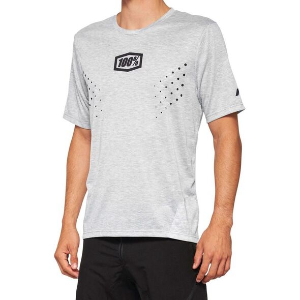 100% Koszulka męska 100% AIRMATIC Mesh Jersey krótki rękaw grey roz. M (NEW 2022)
