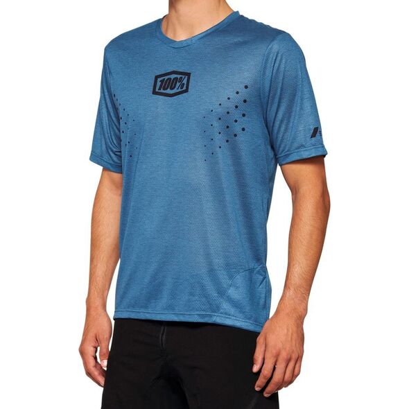 100% Koszulka męska 100% AIRMATIC Mesh Jersey krótki rękaw slate blue roz. L (NEW 2022)