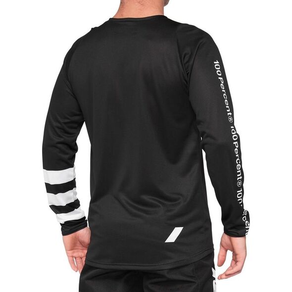100% Koszulka męska 100% R-CORE Jersey długi rękaw black white roz. L (NEW 2022)