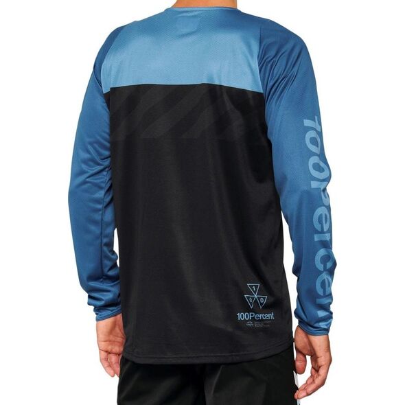100% Koszulka męska 100% R-CORE Jersey długi rękaw black white roz. S (NEW 2022)