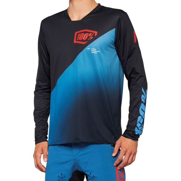 100% Koszulka męska 100% R-CORE X Jersey długi rękaw black grey roz. S (NEW 2022)