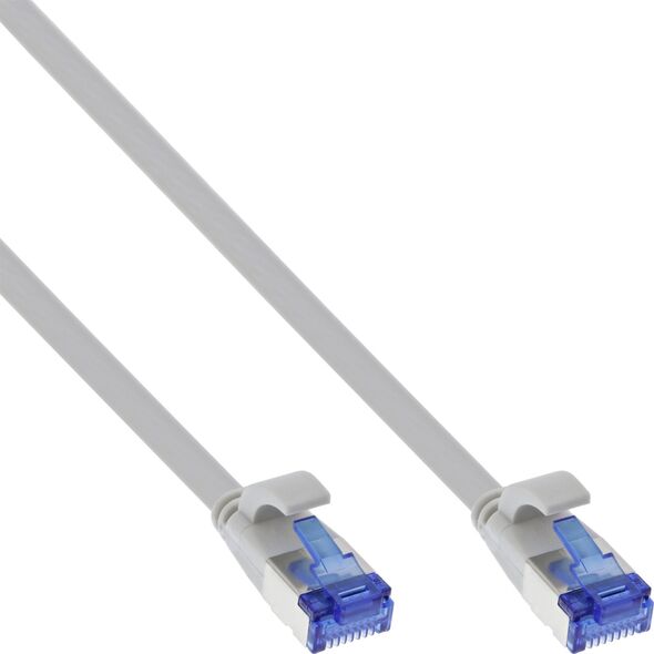 InLine InLine® Flat patch cable, U/FTP, Cat.6A, TPE halogen free, grey, 0,5m