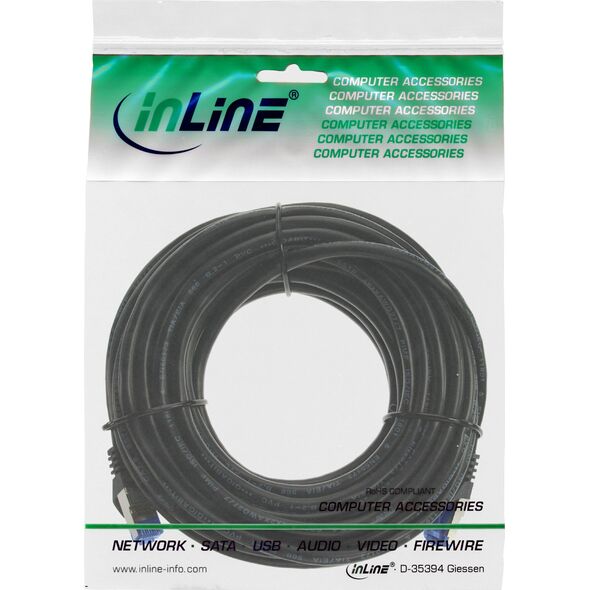 InLine InLine® Patch cable, Cat.6A, S/FTP, PUR industrial, black, 25m