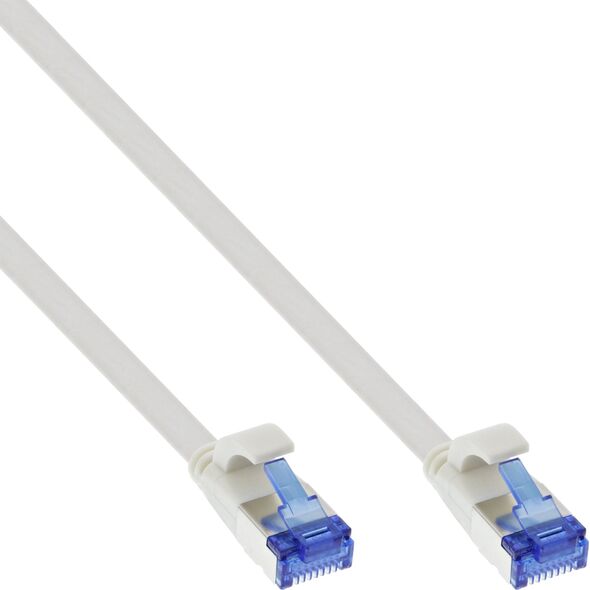 InLine InLine® Flat patch cable, U/FTP, Cat.6A, TPE halogen free, white, 0,3m