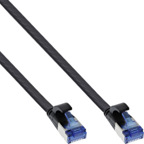 InLine InLine® Flat patch cable, U/FTP, Cat.6A, TPE halogen free, black, 1,5m