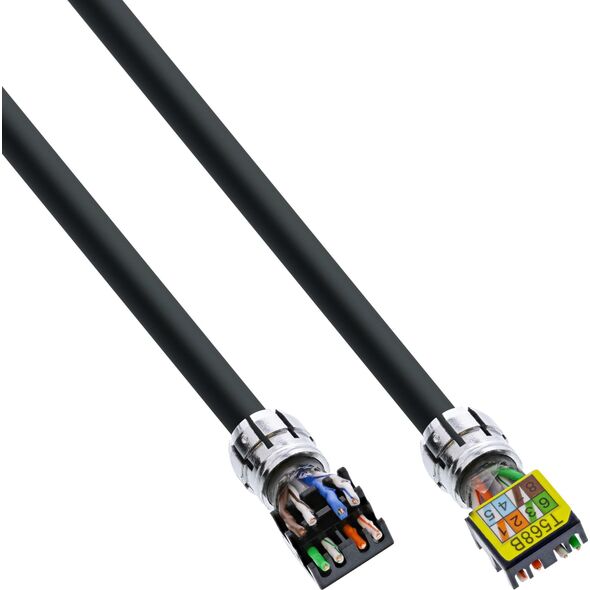 InLine InLine® Patch cable, U/UTP, Cat.6A, halogen-free, AWG23 copper, black, 50m