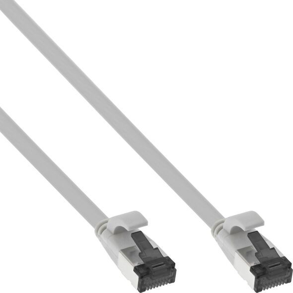 InLine InLine® Flat patch cable, U/FTP, Cat.8.1, TPE halogen free, grey, 3m