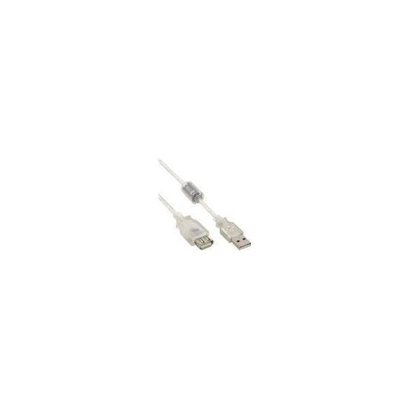 Kabel USB InLine USB-A - USB-A 1.8 m Przezroczysty (34617Q)