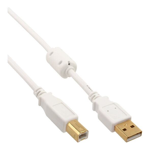 Kabel USB InLine USB-A - USB-B 1.5 m Biały (34515W)