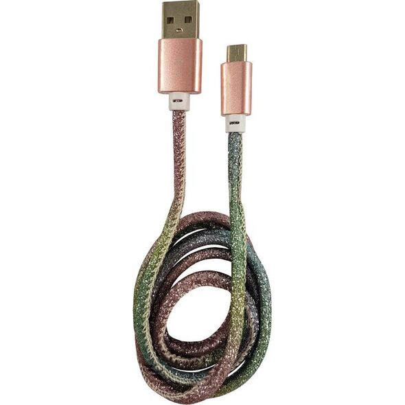 Kabel USB LC-Power USB-A - microUSB 1 m Wielokolorowy (31332D)