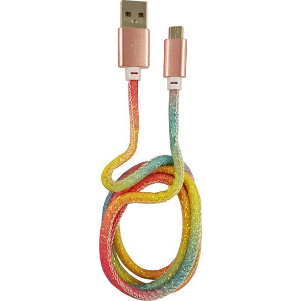 Kabel USB LC-Power USB-A - microUSB 1 m Wielokolorowy (31332C)