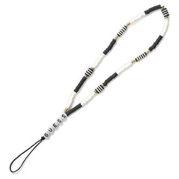Guess Guess zawieszka GUSTBCKH Phone Strap Heishi Beads czarno-biały/black-white
