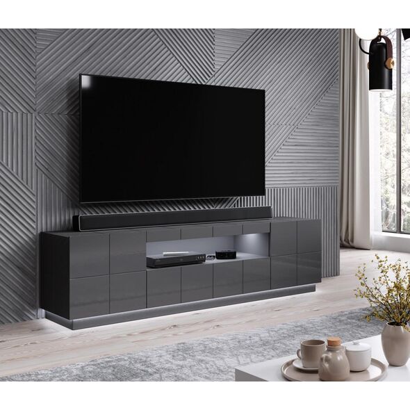 Cama Meble Oświetlenie LED szafka RTV REJA białe