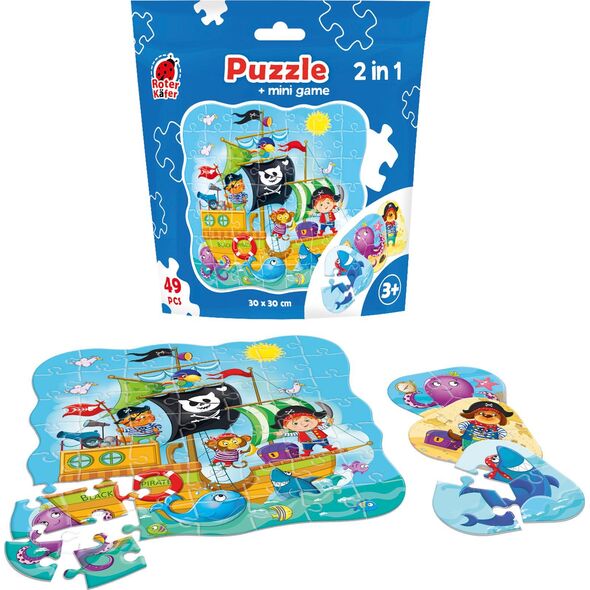 Roter Kafer PUZZLE 49 SASZETKA PIRACI +MINI GRA PIRATES RK1140-04