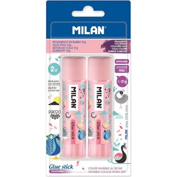 Milan KLEJ W SZTYFCIE MILAN 21G PEACOCK 2 SZTUKI NA BLISTRZE FIOLETOWY
