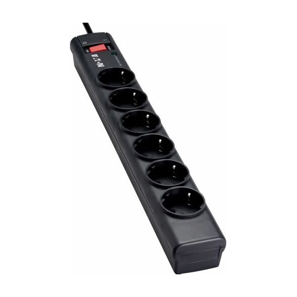 Listwa zasilająca Eaton Protection Strip przeciwprzepięciowa 6 gniazd 1 m czarna (PS6D)