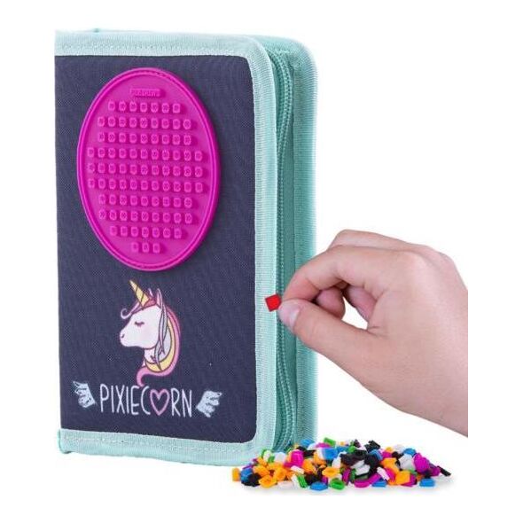 Piórnik PIXIE Piórnik Szkolny na Suwak, PIXIE CREW, Jednorożec, Purpurowy Panel