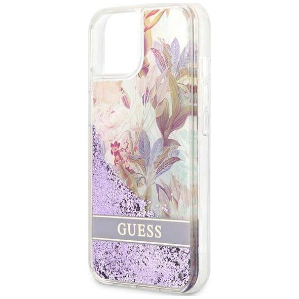 Guess Guess GUHCP13SLFLSU iPhone 13 mini 5,4" fioletowy/purple hardcase Flower Liquid Glitter