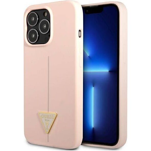 Guess Guess GUHCP13XSLTGP iPhone 13 Pro Max 6,7" różowy/pink hardcase Silicone Triangle