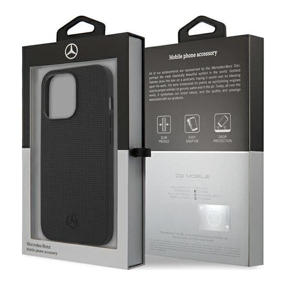 Mercedes Mercedes MEHCP13LMBLBK iPhone 13 Pro / 13 6,1" czarny/black hardcase Leather Meshed Metal Logo
