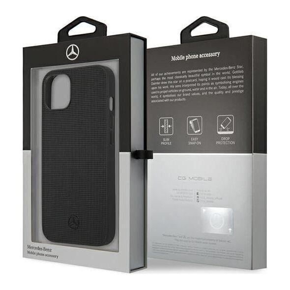 Mercedes Mercedes MEHCP13MMBLBK iPhone 13 6,1" czarny/black hardcase Leather Meshed Metal Logo