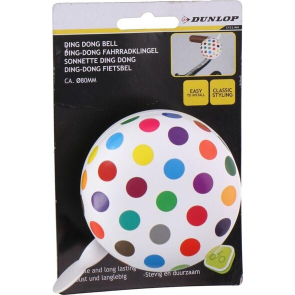 Dunlop Dzwonek rowerowy o śr. 80 mm kropki