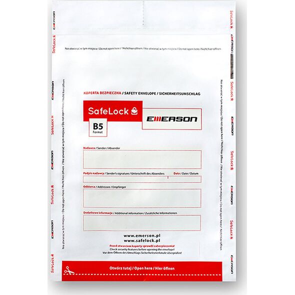 Emerson Koperty bezpieczne B5 EMERSON ikb178280ptk100 transparentne 100szt