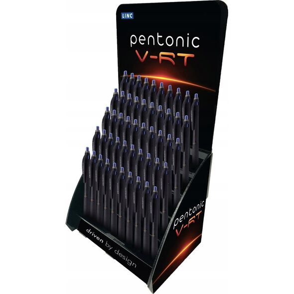 Linc Długopis kulkowy automatyczny LINC PENTONIC B-RT 4007BLU-D50 niebieski 0.7 czarna obudowa 5x10szt+display plastik