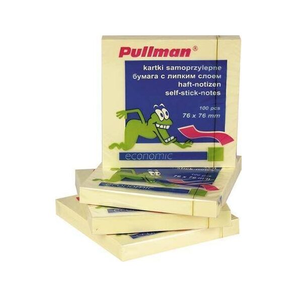 PULLMAN Karteczki samoprzylepne 75x75 PULLMAN P0023 żółty 100 kart