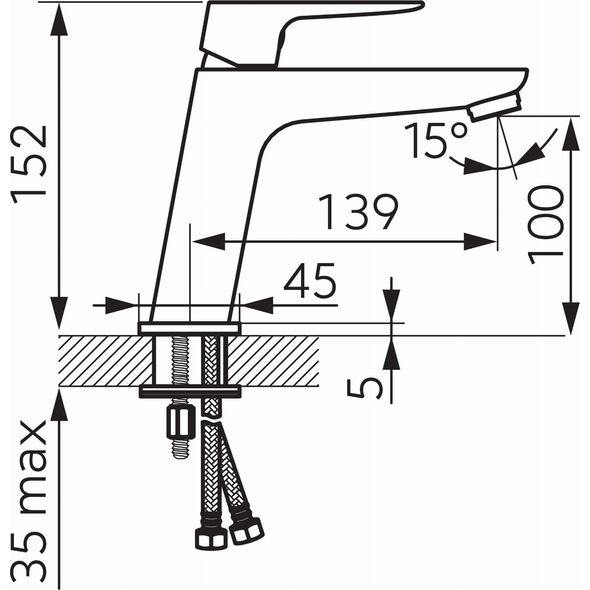 Bateria umywalkowa Ferro VITTO VerdeLine bateria umywalkowa stojąca, chrom